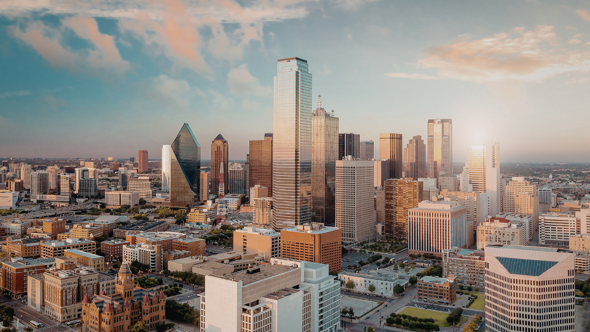 Tall skyscrapers in the city