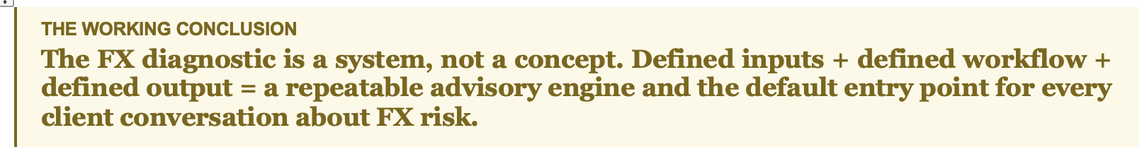 the working conclusion