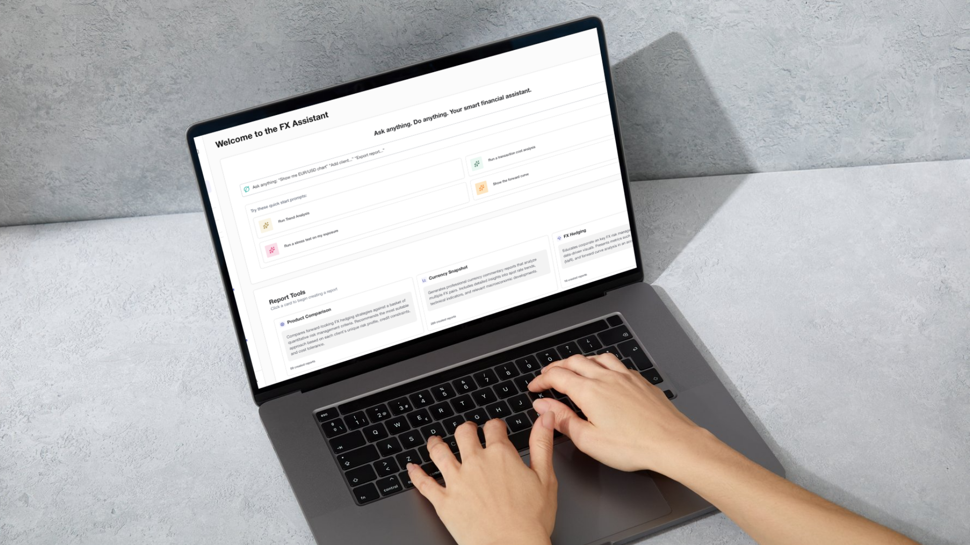 Deaglo platform on the screen of a laptop soemone is using