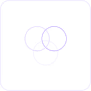 Three overlapping purple circles forming a triangular Venn diagram on a black background.
