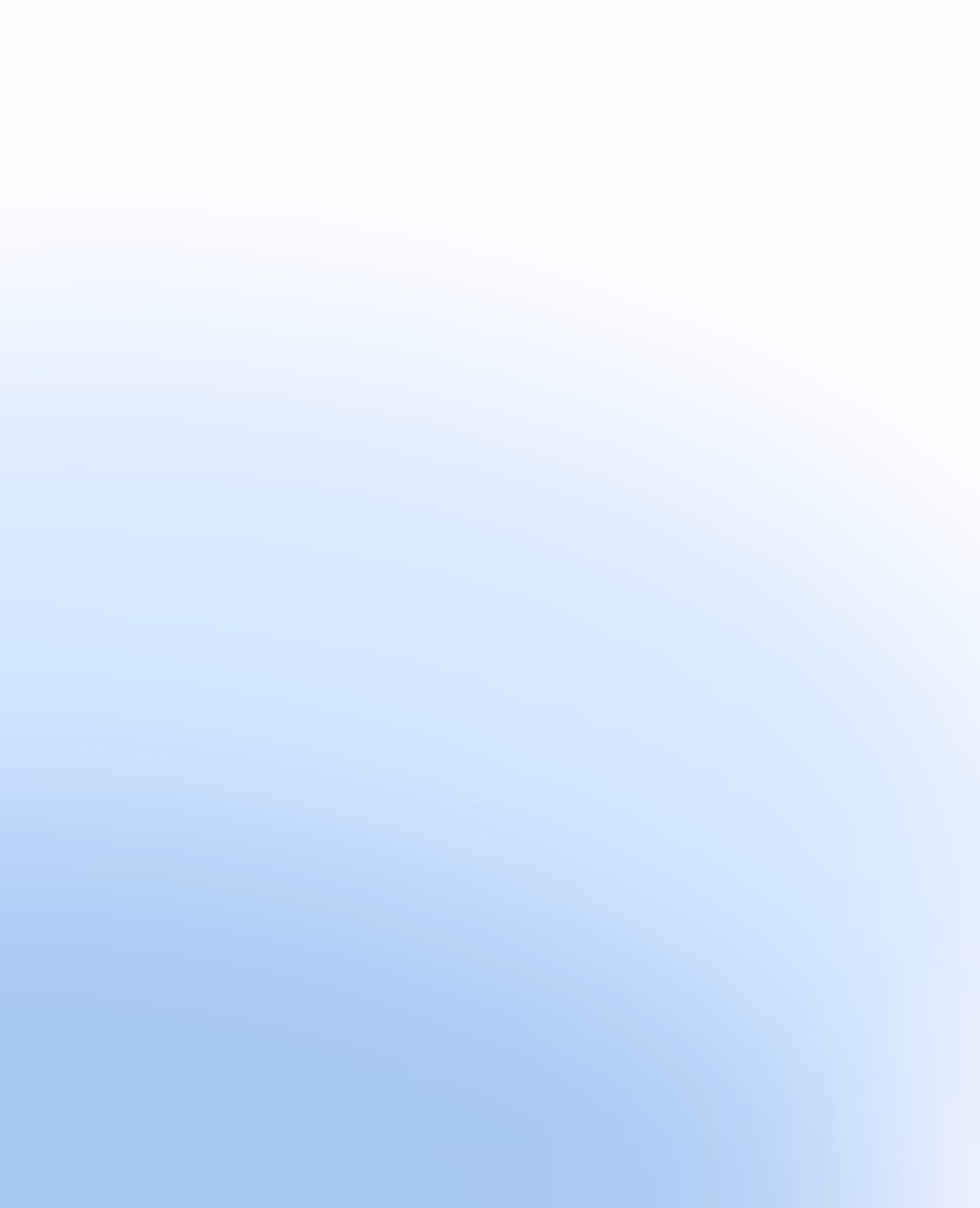 Soft gradient background fading from light blue at the bottom left to white at the top right.