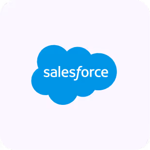 Salesforce logo with white text inside a blue cloud shape.