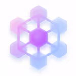 Abstract hexagonal molecular structure in purple and blue tones representing a chemical or scientific concept.