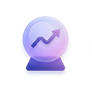 Crystal ball with a rising arrow graph inside, symbolizing demand planning or forecasting.