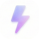 Purple lightning bolt icon on a white rounded square background.