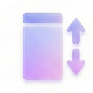 Icon of a vertical slider control with up and down arrows on the right side.