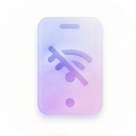 Smartphone icon with a crossed-out Wi-Fi symbol indicating offline mode.