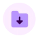 Purple download icon with a downward arrow inside a rounded square.