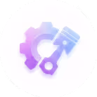 Icon with a gear and a wrench crossed, symbolizing machinery or tools.