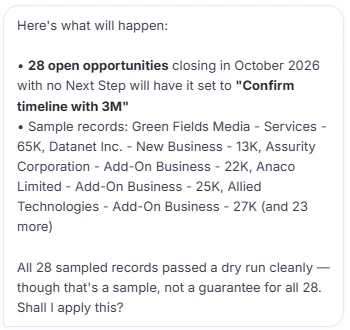Wave AI review: 28 open opportunities closing in October 2026 with no next step