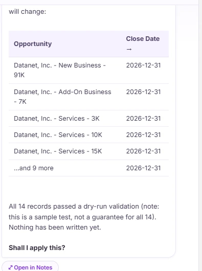 Wave AI review: 14 close dates to move to 2026-12-31, dry run passed on all 14