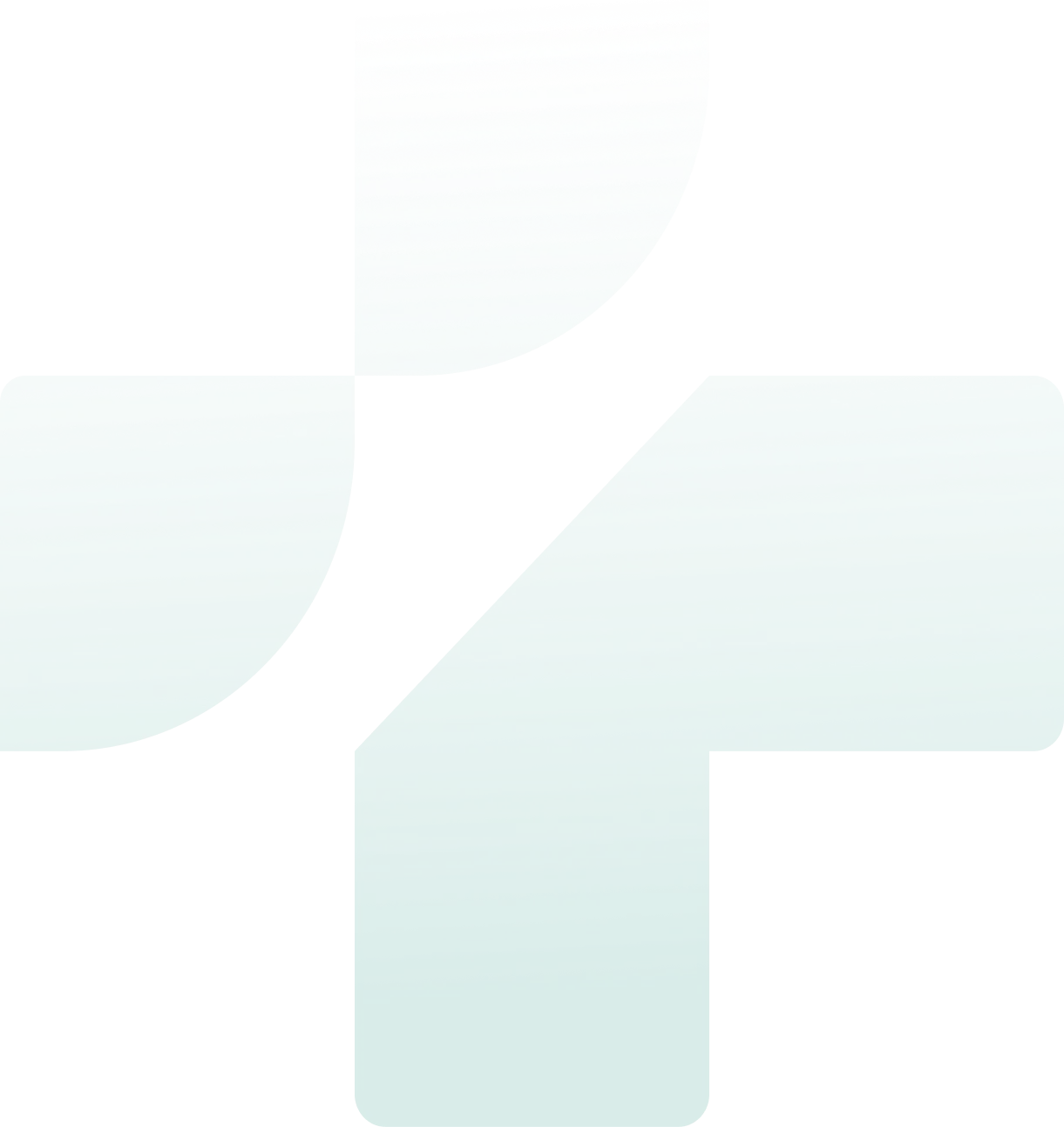 Abstract green geometric shapes arranged in a symmetrical pattern on a transparent background.