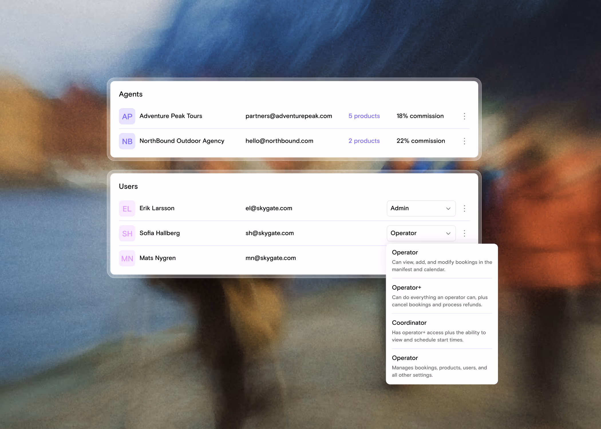 Management of user access and permission levels.