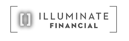 Illuminate Financial logo with stylized brackets and company name.