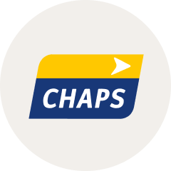 CHAPS logo featuring a yellow and blue stylized shape with a white arrow and the text 'CHAPS'.