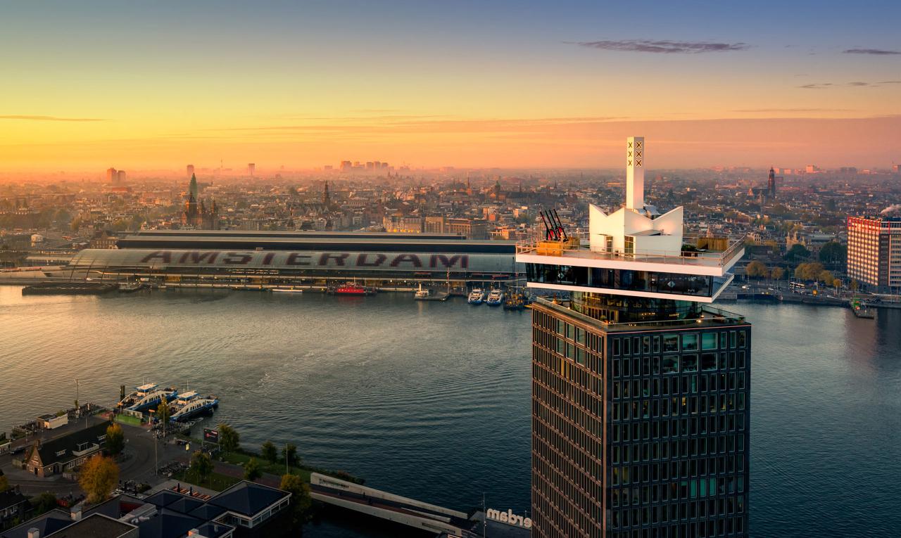 A'DAM Tower at night, Amsterdam