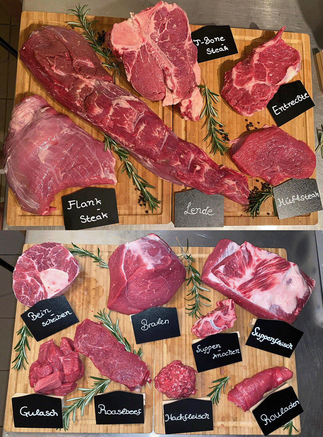 Kühe auf einer Weide. Rindfleisch aus Bensheim.