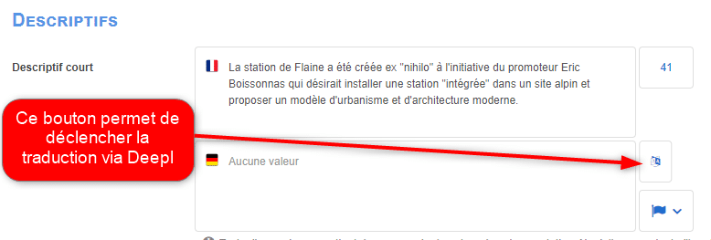 traduction par champ
