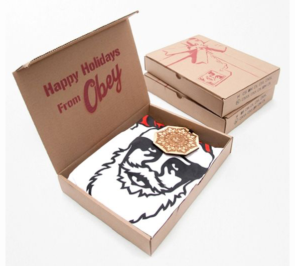 Pizza boxes work great as shipping parcel but random person might try to eat them.