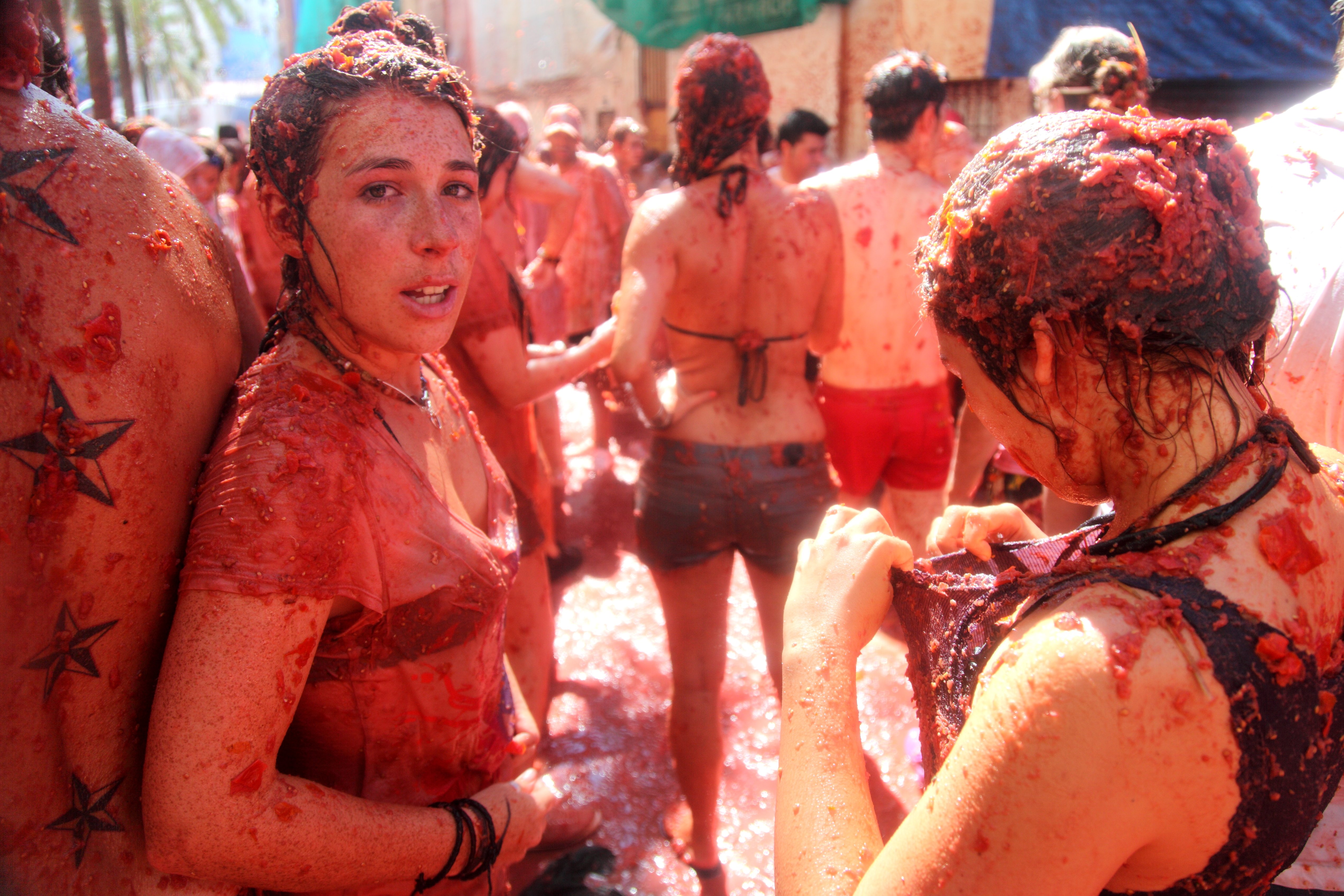 La Tomatina - part of the "Wet T-shirt Contest" Post