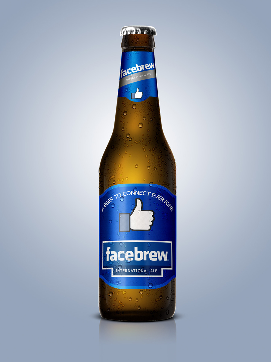 Facebook Beer, Beer Designs, Brands into Beers, beer bottles