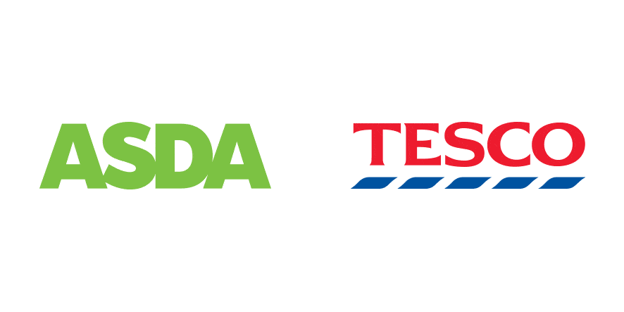 Design created by Printsome for the creative exercise Brand Colour Swap. Asda VS Tesco
