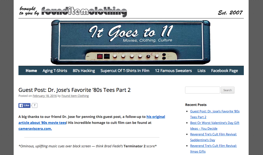 Found Item Clothing T-shirt blog featuring pop culture, nostalgia and design related topics that inspire designers