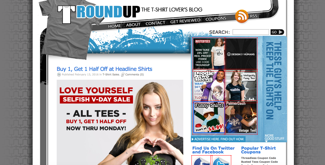 Student-run blog showcasing projects and competitions in graphic design and T-shirt culture.