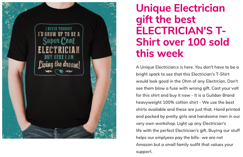 Electrician T-shirt by Blackland Media