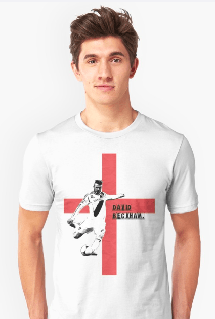 custom t-shirts uk, david beckham, white t-shirt