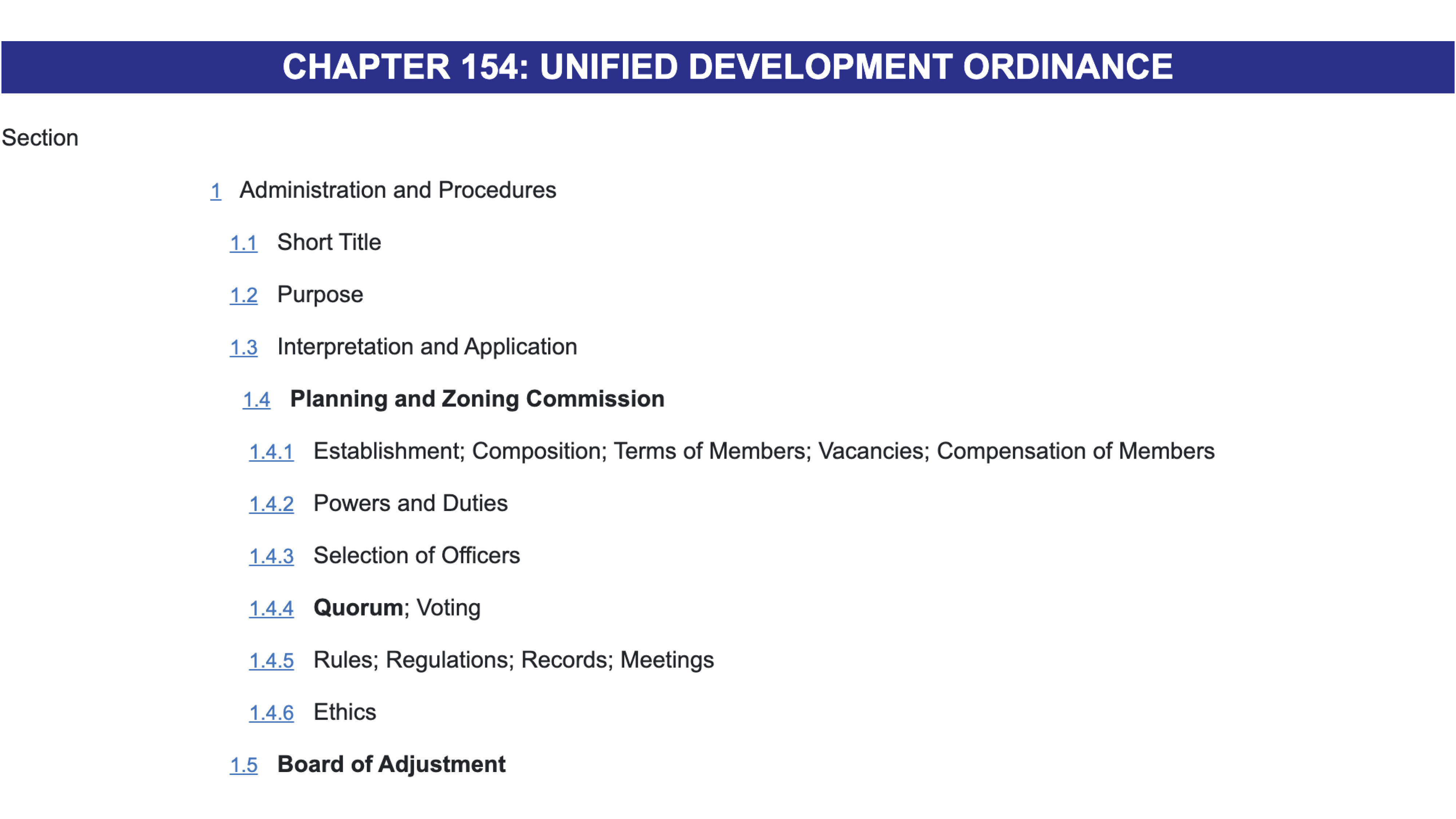 Chapter 154: Unified Development Ordinance