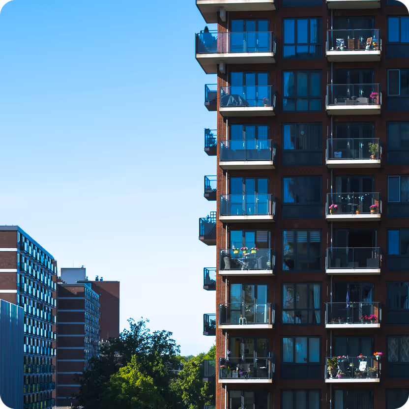 a building with many balconies
