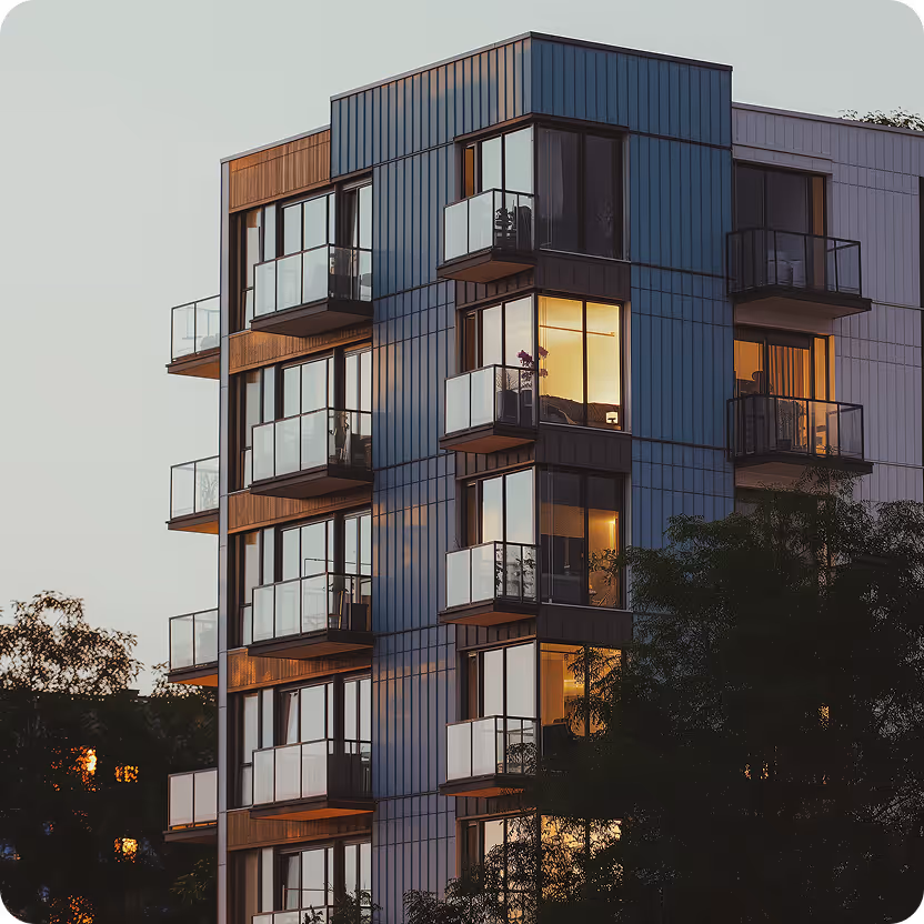a building with many balconies