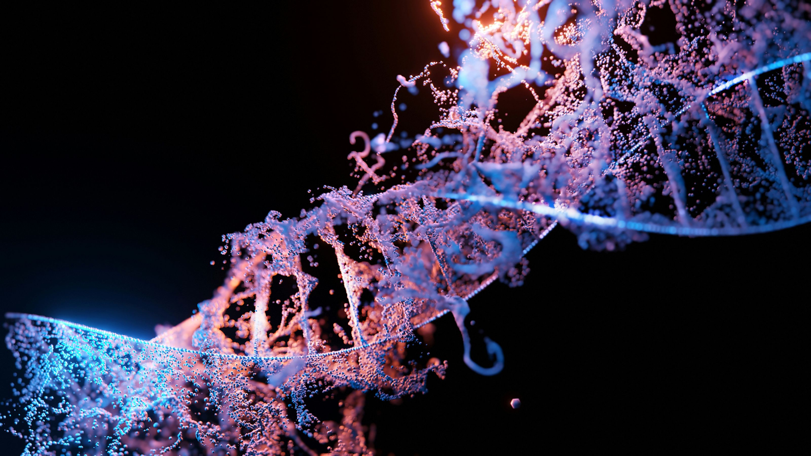 Illuminated DNA strand illustration