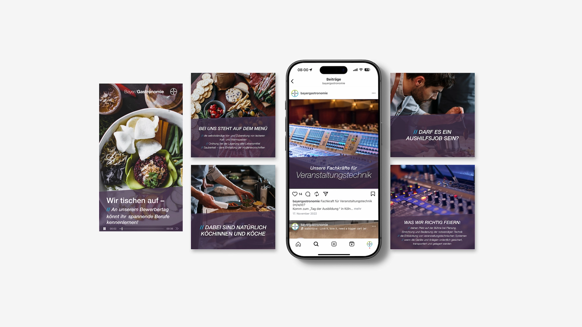 Detailansicht der Social Media Visuals – Fokus auf dynamisches Layout und markenzentriertes Design.
