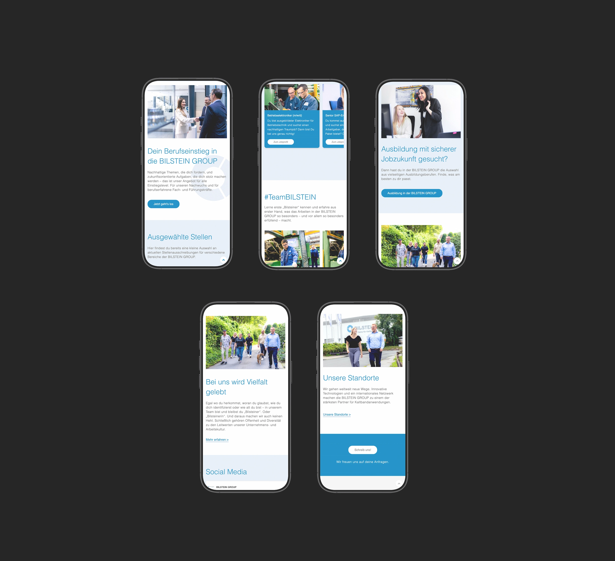 Responsive Design für 'Die Zukunft braucht neue Impulse' – Darstellung der Benutzeroberfläche auf dem Smartphone.