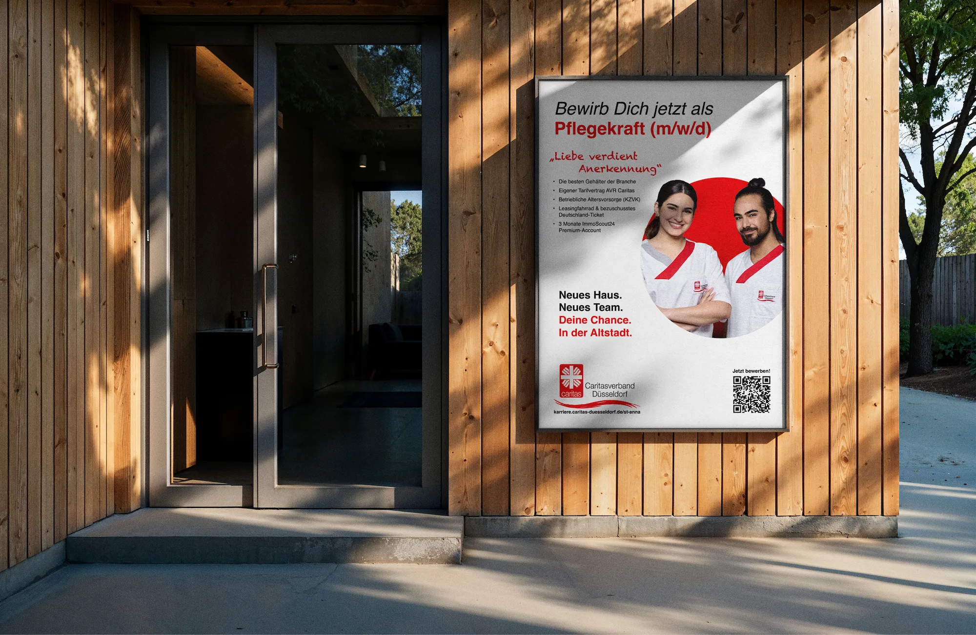 HR-Poster Design für Caritas – Professionelles Printdesign mit Fokus auf klarer Typografie und emotionaler Bildsprache.