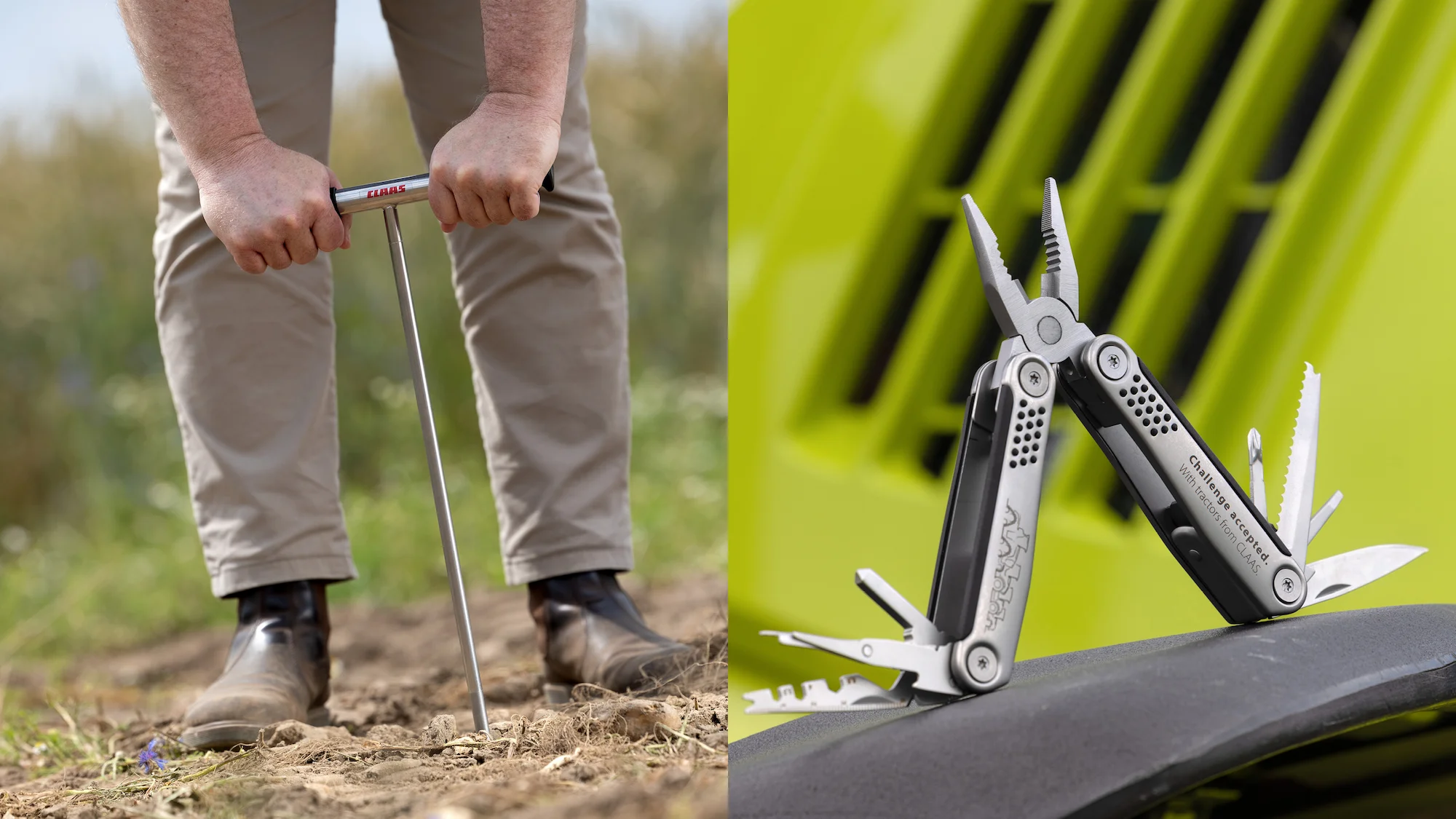 Merchandising-Kollektion für TUC – Konsequente Anwendung der CLAAS Brand Guidelines auf verschiedene Werbemittel.