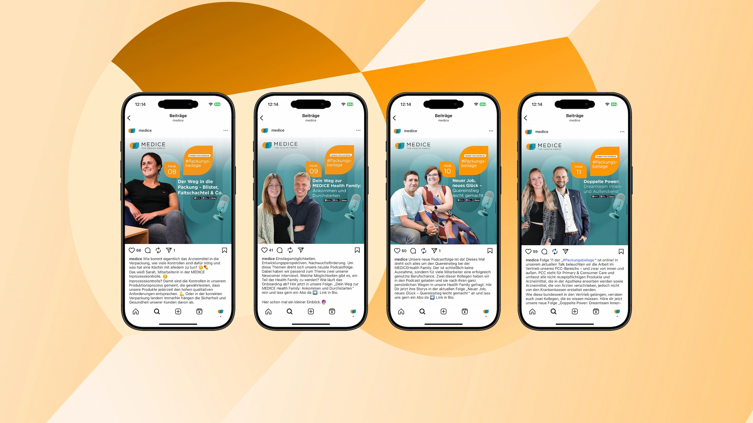 Hnady mockups: Digitales Branding für 'Packungsbeilage S2' – Podcast-Cover Design für Spotify und Apple Podcasts im Social media Plattform.