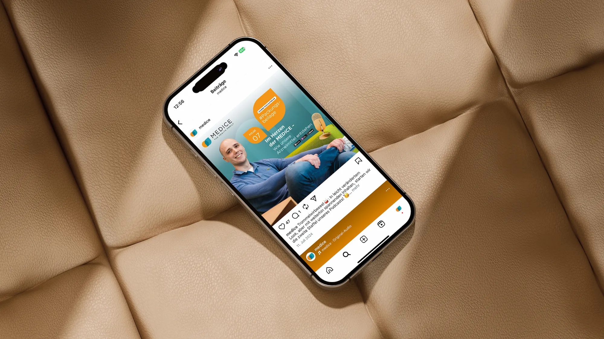 Digitales Branding für 'Packungsbeilage S2' – Podcast-Cover Design für Spotify und Apple Podcasts im Healthcare-Stil.