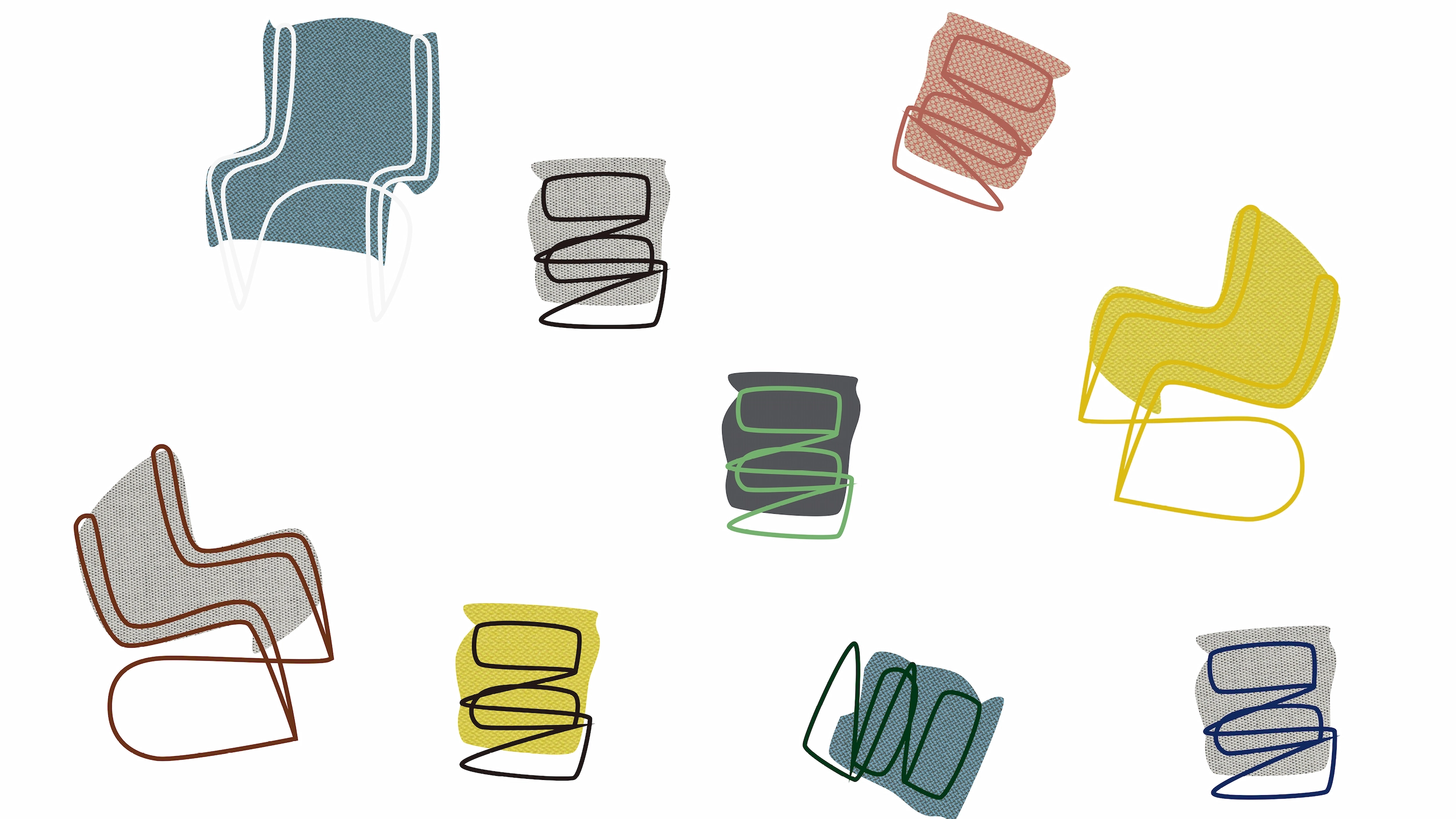 Modulare Anpassbarkeit von Squeeze – Der Rahmen lässt sich vom Schaumstoff trennen, um Farbe und Form individuell zu gestalten.