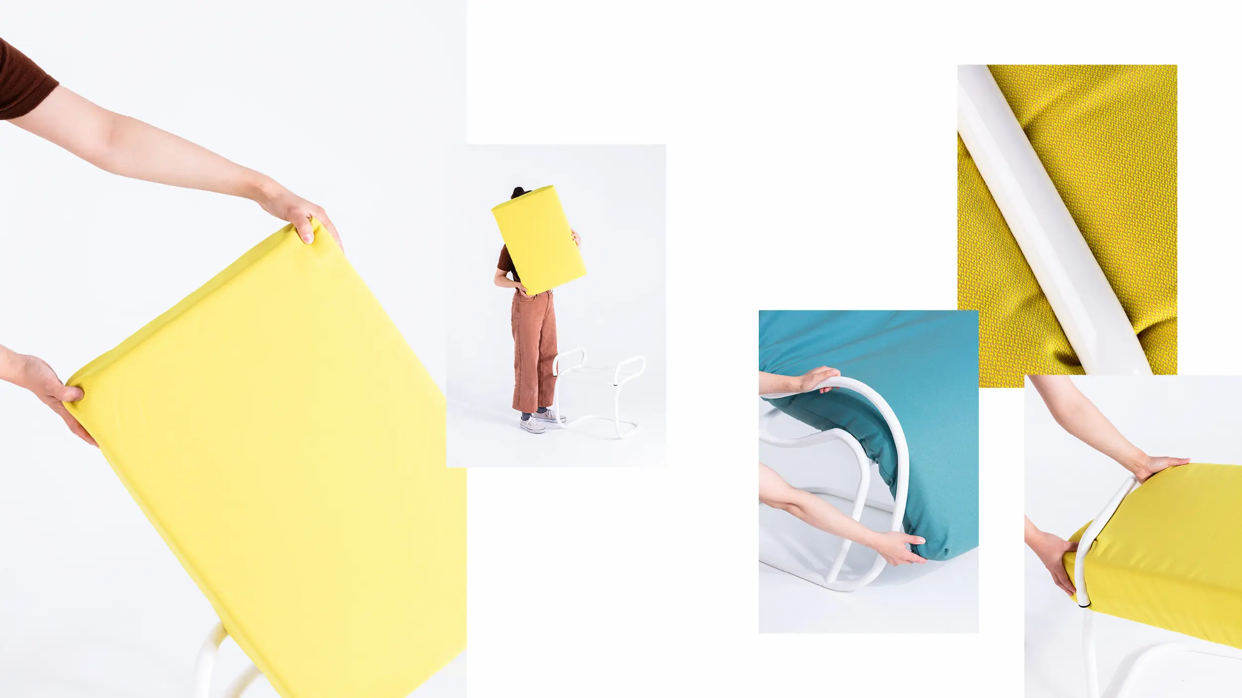 Squeeze Möbeldesign – Eine innovative Kreuzung aus Sessel und Stuhl, entwickelt als Masterarbeit von Xiaoqing Long.