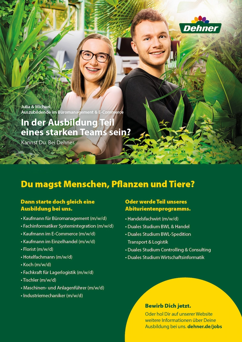 Dehner HR-Anzeige Layout