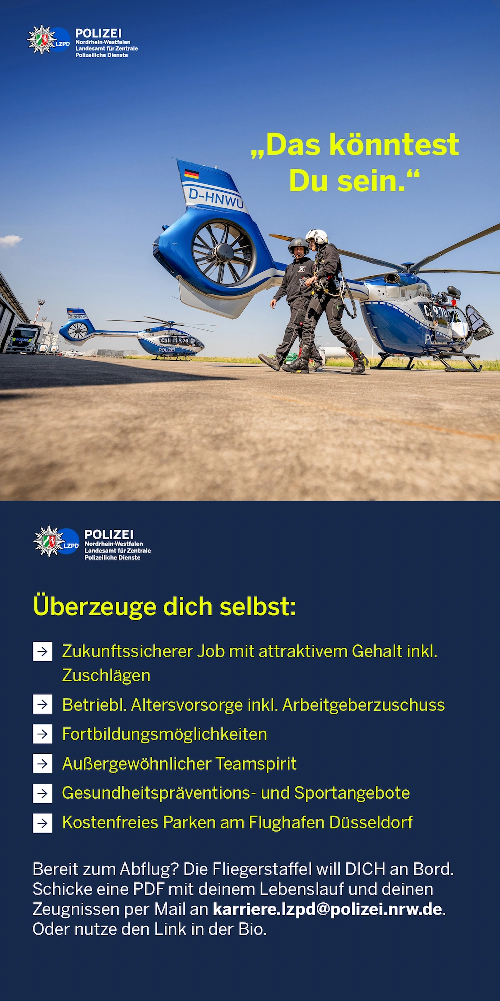 Polizeiflieger social media post layout