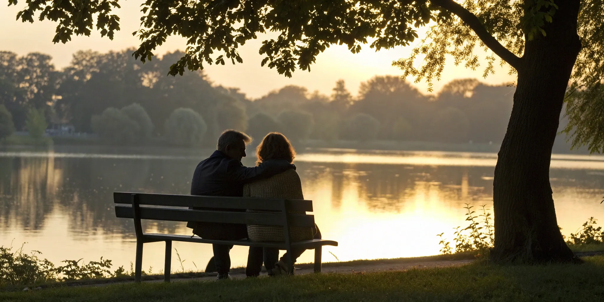 Couple on a bench learning how to overcome relationship anxiety and feel secure.