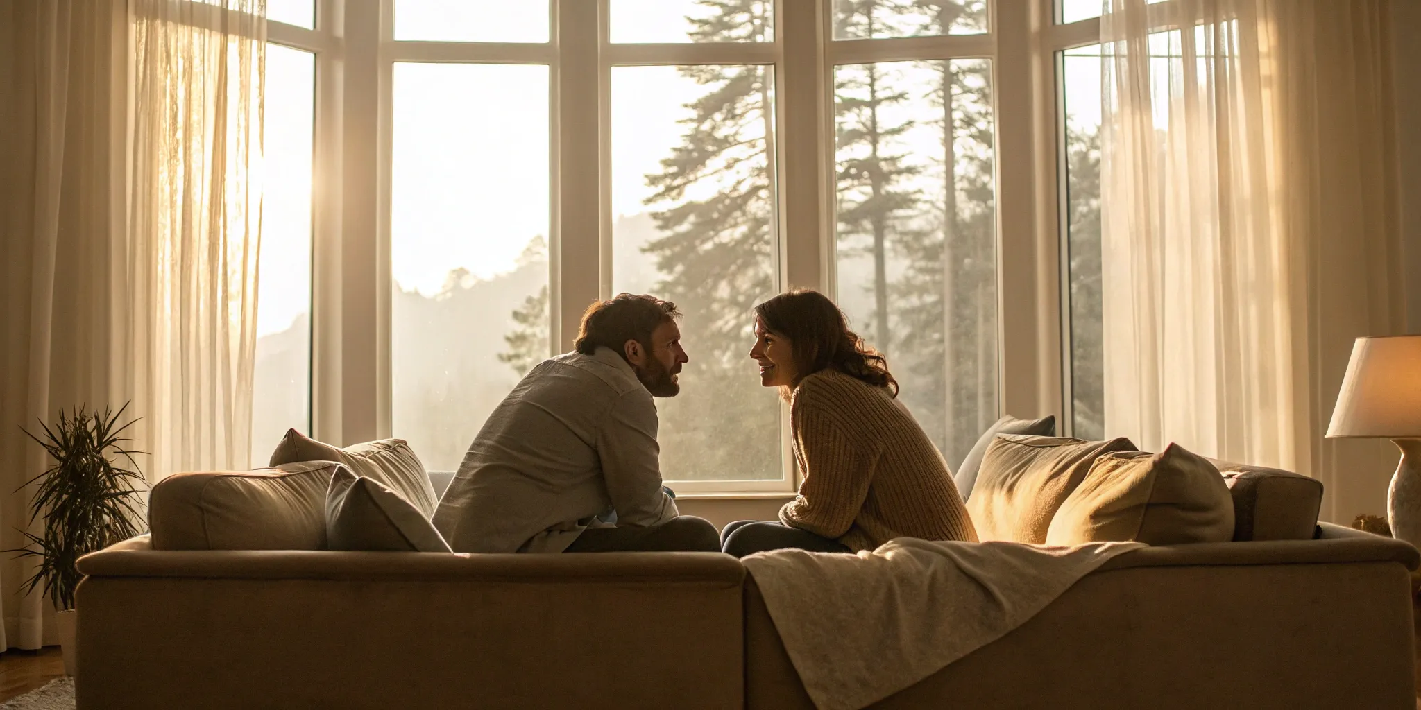 Couple on a couch using couples therapy techniques for better communication.