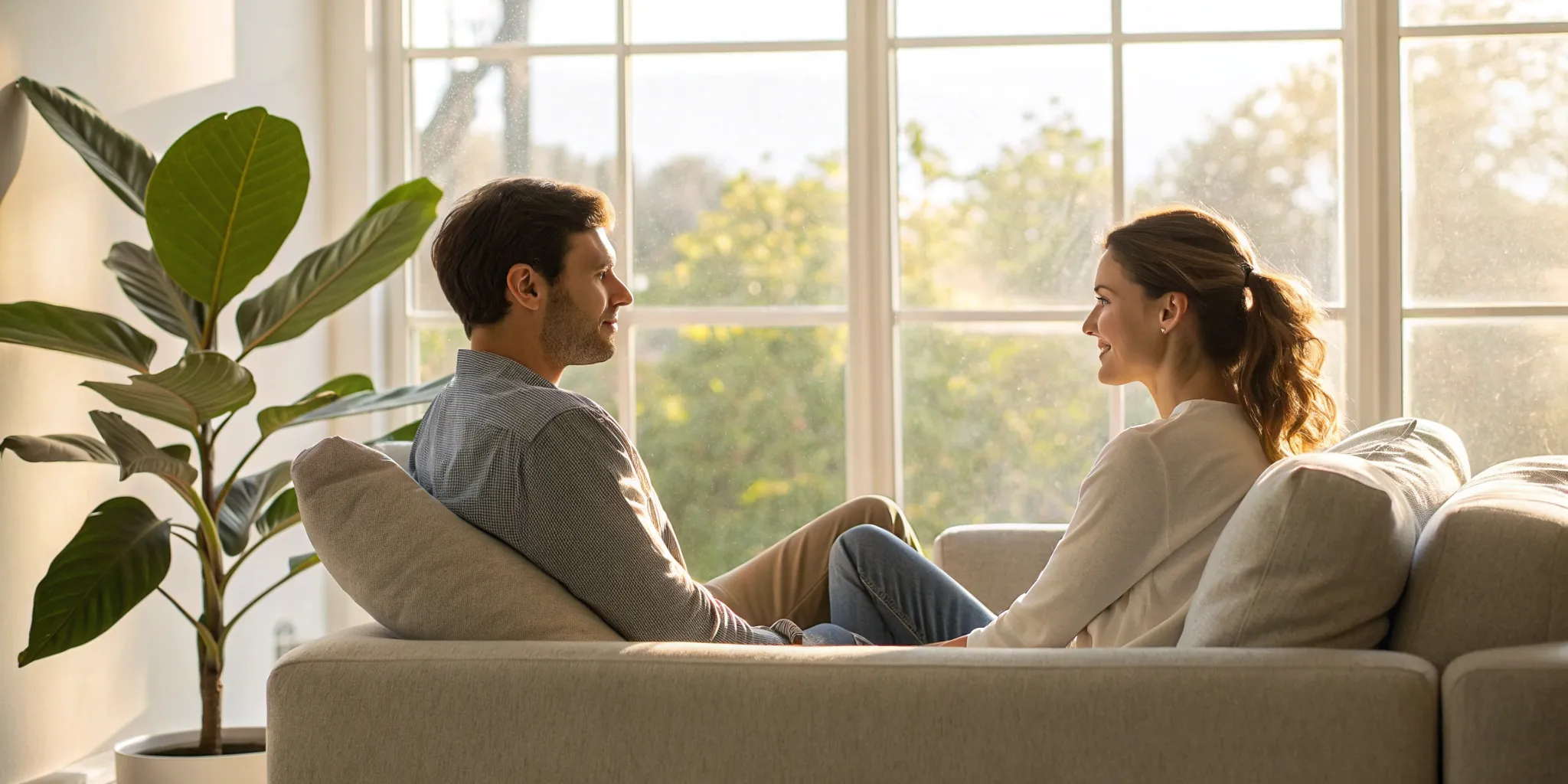 Couple practicing communication skills during therapy for communication issues.