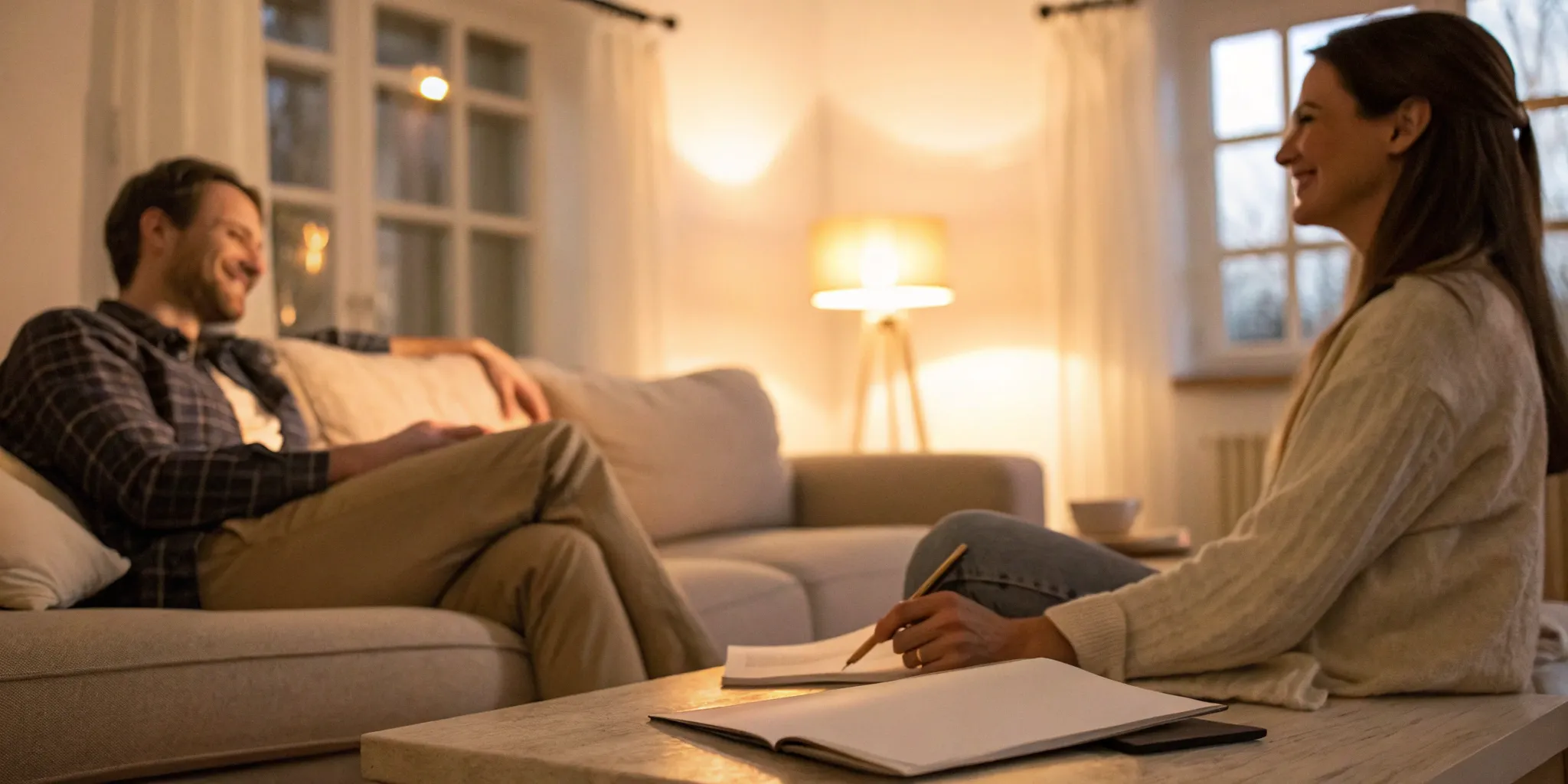 A couple in a therapy session that may be covered by their insurance plan.