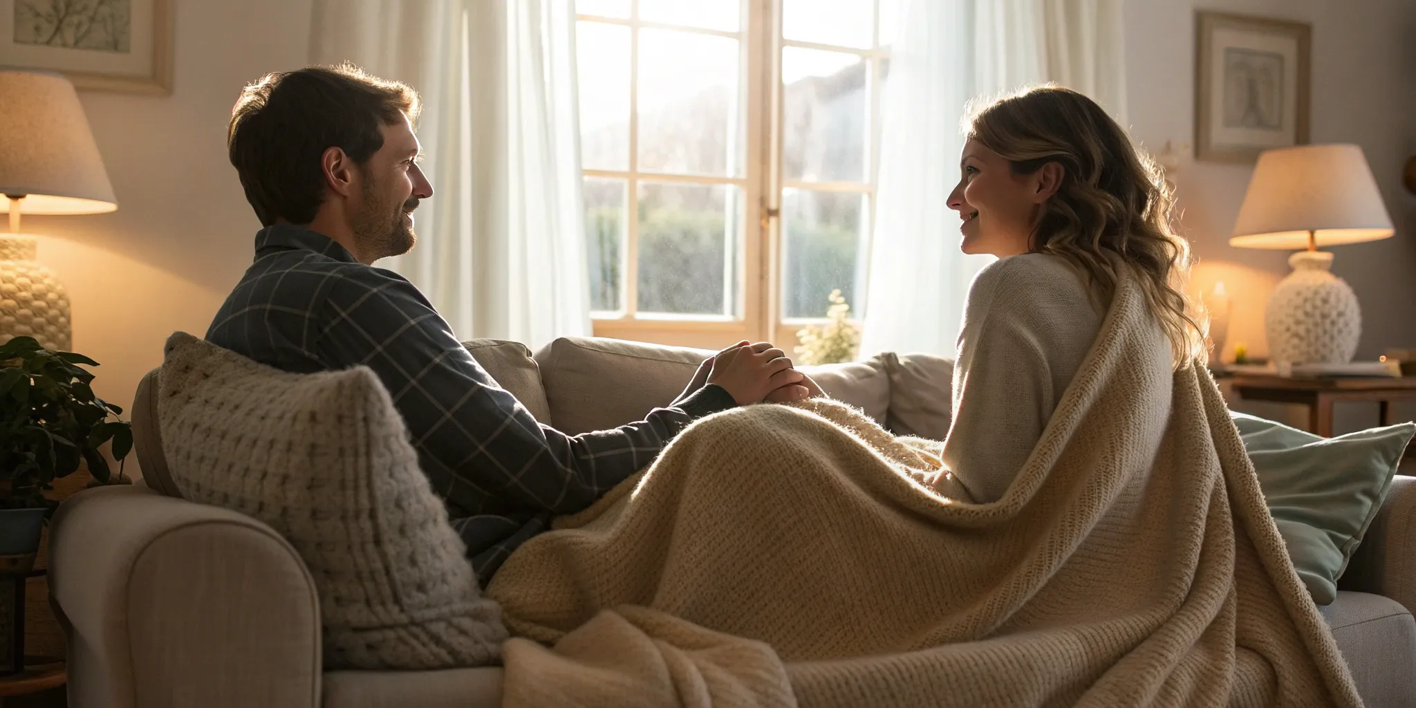 A happy couple holding hands, their relationship strengthened by the 7 principles of the Gottman Method.