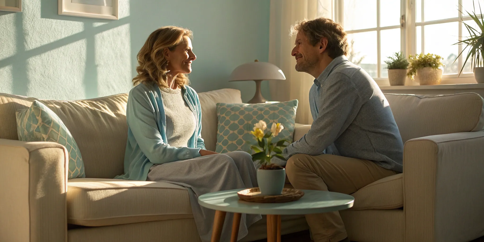 A couple in premarital counseling learning how long the process will take before marriage.